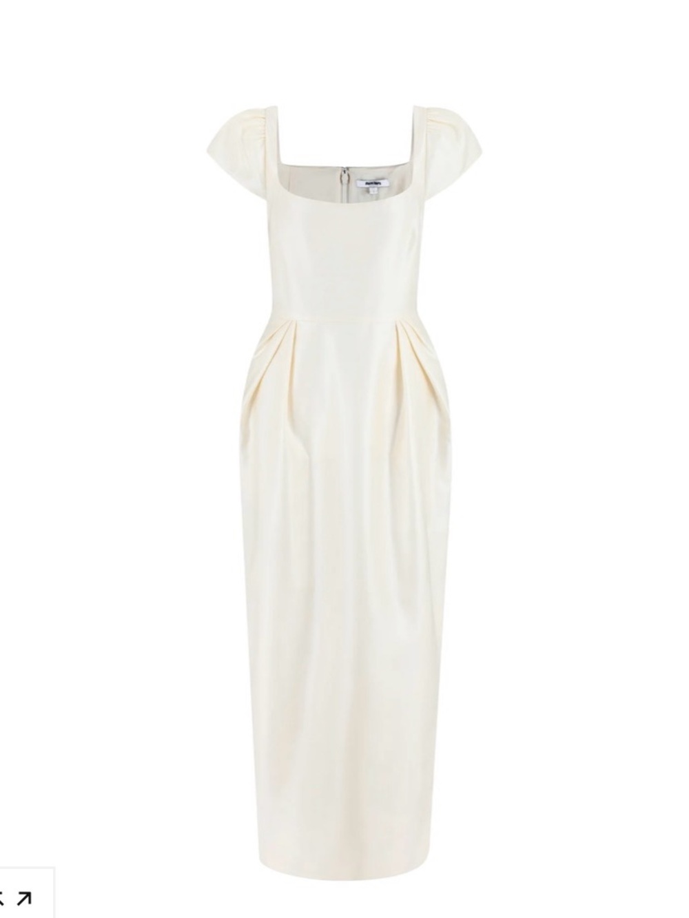 Ivory Square-Neck Maxi Dress with Pleated Waist - Belmont Dress